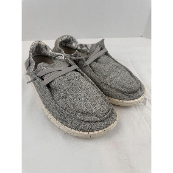 Hey Dude Shoes - Hey Dude Wendy L Linen Iron Grey Floral Slip On Loafers 121533901 Womens 11